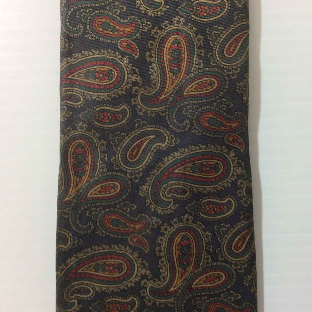 Hathaway MENS TIE NECKTIE 3.5  in  USA All Silk Black Brown Burgundy Blue Gold - Picture 7 of 12